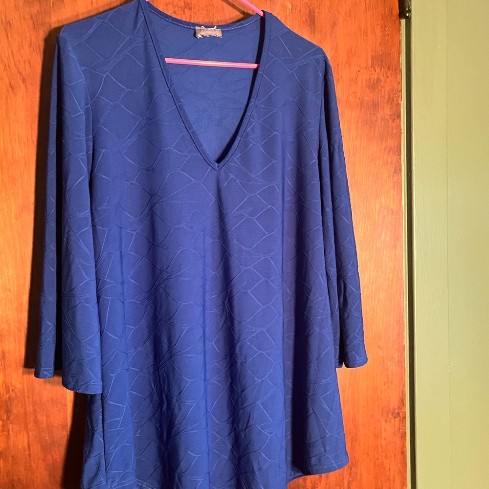 Women's V-Neck Swing Top - Blue